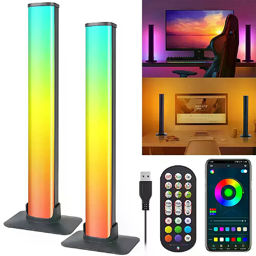 Barres lumineuses LED intelligentes RGB Rétro-éclairage TV 16 couleurs à distance Musique Sync Gaming Lights Rhythm Ambient Pickup Lamp Mood Lighting