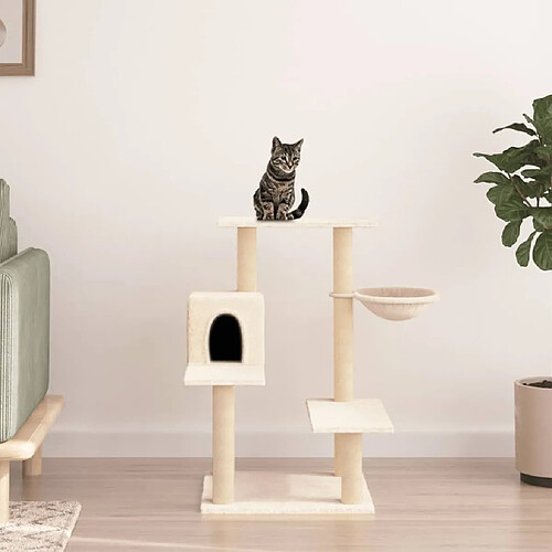 Arbre à chat avec griffoirs,niche pour chat en sisal crème 82,5 cm -MN79289