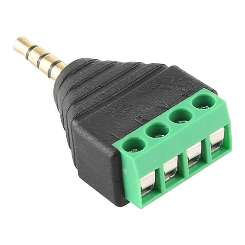 Wewoo Adaptateur Connecteur audio stéréo de bornier mâle 3,5 mm à 4 broches 4 mm