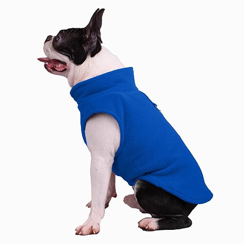 Wewoo Hiver vêtements de flanelle polaire pour animaux domestiques manteau bouledogue français costumes de carlin veste chiens chiotstaille XL bleu foncé