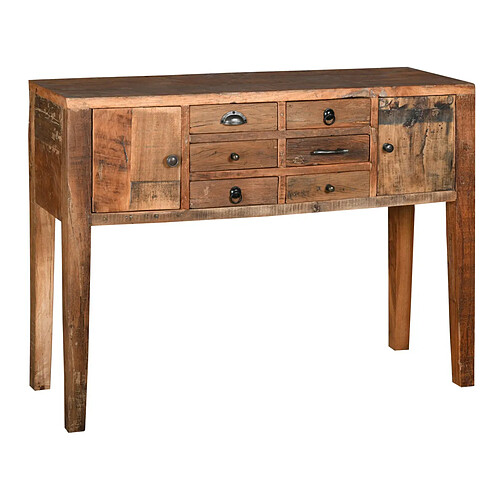 Aubry Gaspard Console en bois recyclé et métal.