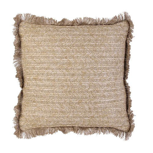 The Home Deco Factory Coussin design bord de mer en jute avec franges - 40x40cm - Beige