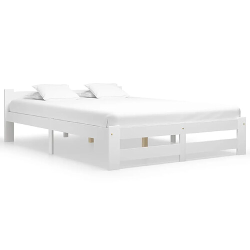 vidaXL Cadre de lit sans matelas blanc bois massif de pin 180x200 cm