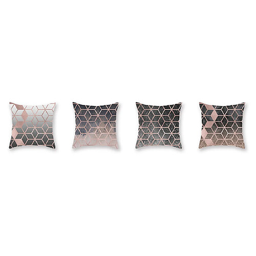 YP Select 4Pcs Rose Golden Powder Pillow et Peach Skin Velvet Pillow Sleeve - 4 Rose 45X45Cm