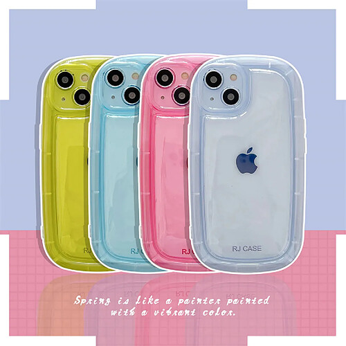 GUPBOO Étui pour iPhone13 Étui de téléphone portable simple transparent créatif silicone anti-chute créatif