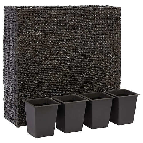 Maison Chic Jardinière,Lit surélevé de jardin - Bac à fleurs - pot de fleur avec 4 pots Jacinthe d'eau Noir -GKD88251