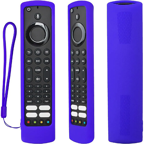 SANAG Housse Coque En Silicone Pour Jvc/Bush/Toshiba/Xiaomi/Fire Tv Telecommande Vocale, Etui De Protection Pour Jvc Telecommande, Antiderapage, Antisismique, Lavable(Bleu)