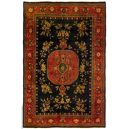 Vidal Tapis de laine 286x186 noir Ghom