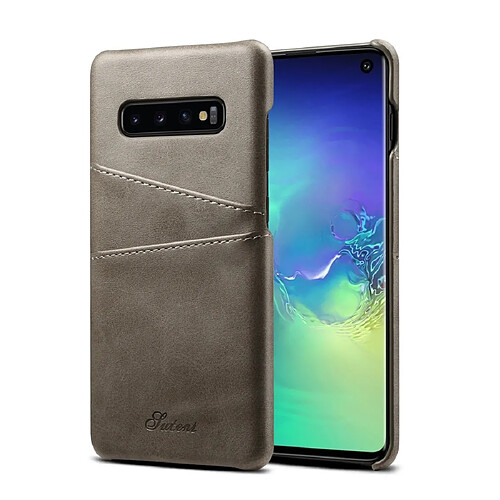 Wewoo Coque Souple Étui de protection Suteni de mollet pour Galaxy S10 fentes cartes Gris