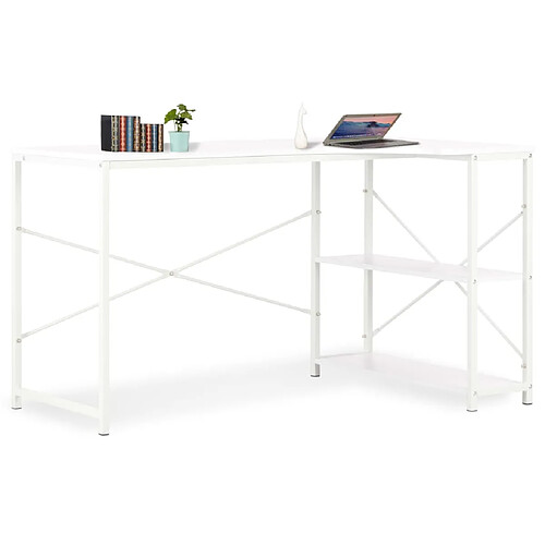 vidaXL Bureau d'ordinateur Blanc 120x72x70 cm