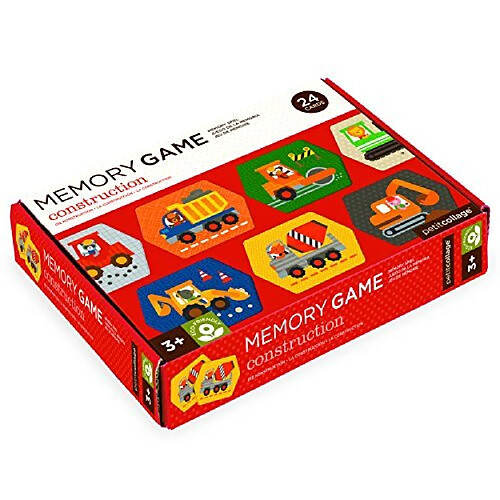 Petit Collage Construction Memory Game (24 Chunky Cards to Match)