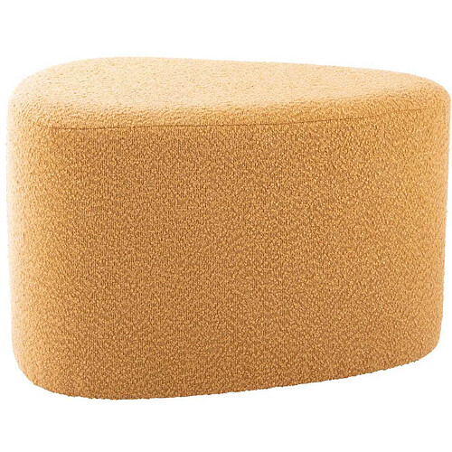 LEITMOTIV Pouf en tissu bouclette Ada Organic Large jaune ocre.