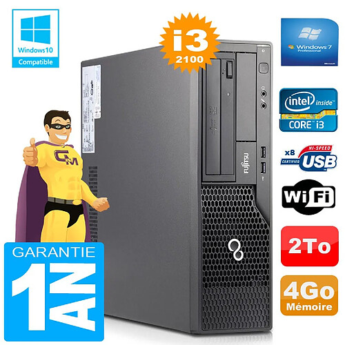 PC Fujitsu Esprimo E500 E85+ SFF Core I3-2100 RAM 4Go Disque 2 To Wifi W7 · Occasion