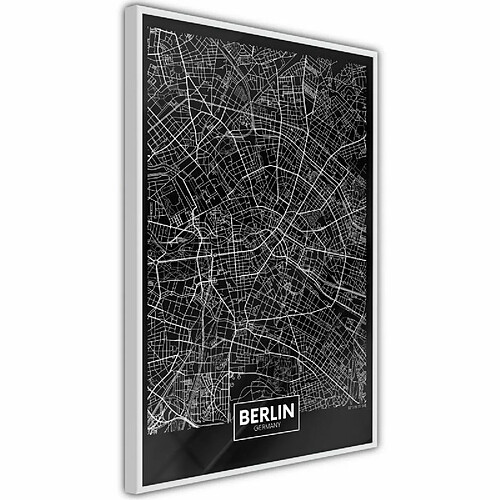 Paris Prix Affiche Murale Encadrée City Map Berlin Dark 20 x 30 cm Blanc