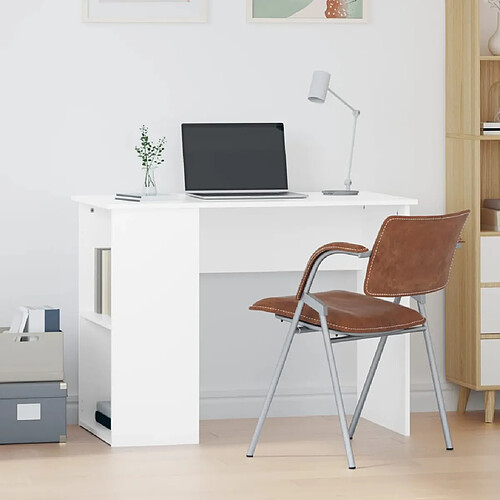 vidaXL Bureau Blanc 100x55x75 cm Bois d'ingénierie