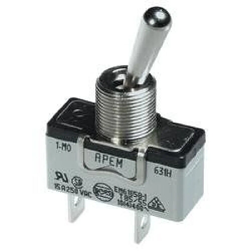 Interrupteur à levier 2 x On/Off/On APEM 649NH 250 V/AC 10 A permanent/0/permanent 1 pc(s)