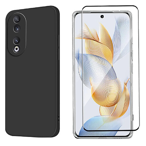 Xeptio Pack coque noire en TPU et protection écran vitre en verre trempé pour Honor 90 Smart 5G -