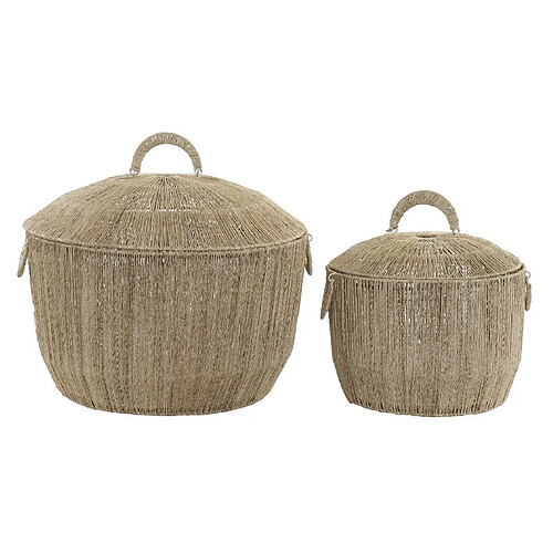 Set de basket DKD Home Decor 51 x 51 x 48 cm Métal Jute Boho