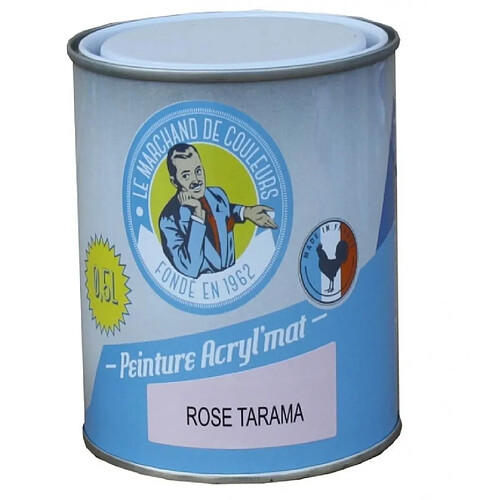 Peinture acrylique - Murs et plafonds - Mat - Rose Tarama - 0.5 L - ONIP