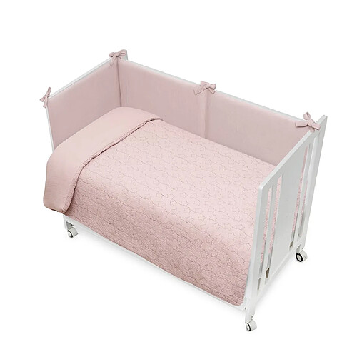 Interbaby Parure de lit 2 Pcs. Cotton Musseline Estrellas Rose Foncé