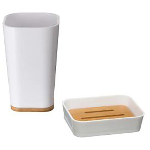 Ac-Deco Porte Savon & Gobelet Natureo 11cm Blanc