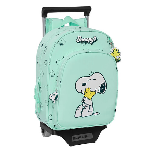 Cartable à roulettes Snoopy Groovy Vert 26 x 34 x 11 cm