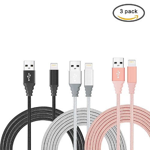 Platyne Pack De 3 Cables Usb Vers Lightning Tricolor