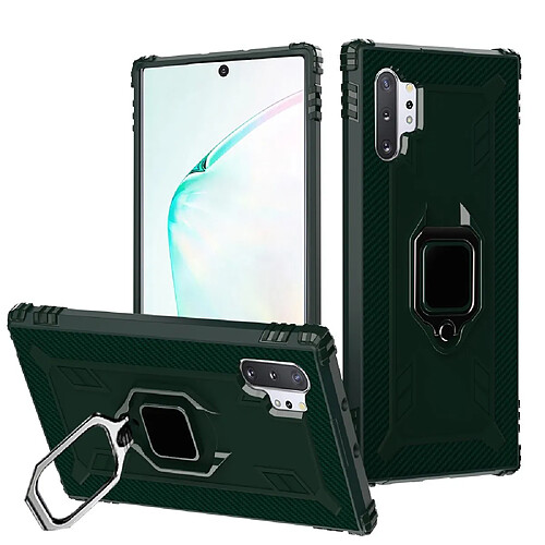 Coque en TPU avec béquille vert foncé pour votre Samsung Galaxy Note 10 Plus/Note 10 Plus 5G