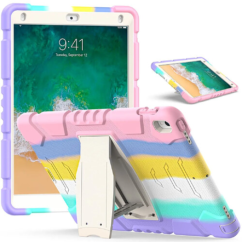 Coque en TPU + Silicone Résistant aux impacts avec béquille Coloré/Rose pour votre Apple iPad Pro 10.5 pouces (2017)/iPad Air 10.5 pouces (2019)