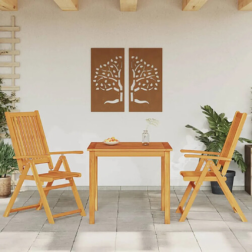 vidaXL Ensemble à manger de jardin 3 pcs Bois d'acacia solide