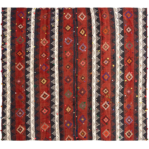 Vidal Tapis de laine 193x213 rouge Jajim