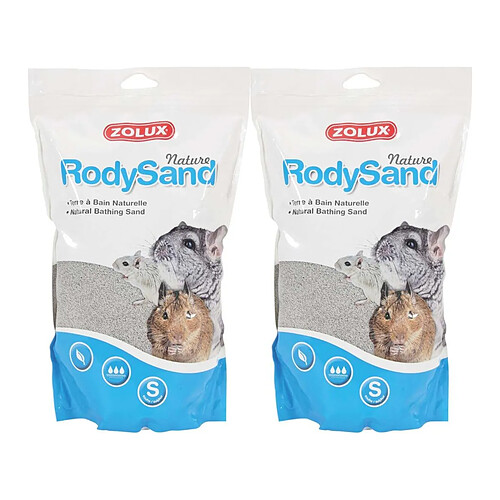 ZOLUX Terre à bain pour chichillas Rody sand 2L (Lot de 2).