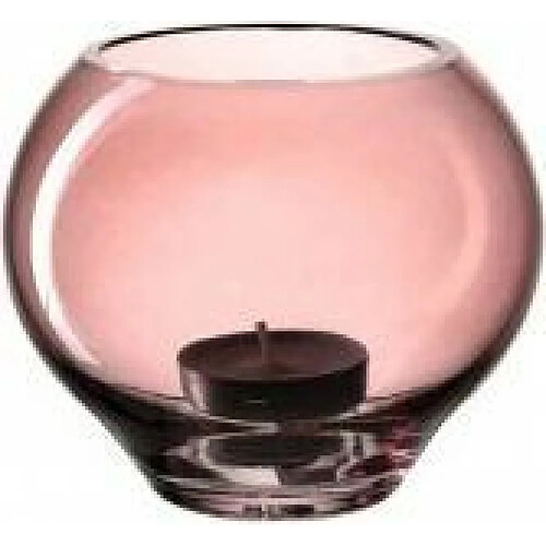 LEONARDO 032992 bougeoir en Verre Rose avec bougeoir en Verre Rose 110 mm