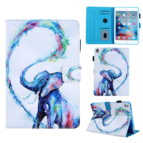 Etui en PU Animal Series porte-cartes éléphant pour votre Apple iPad 9.7 pouces (2018)/9.7 pouces (2017)/Air (2013)/Air 2