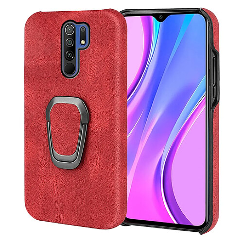 Coque en TPU + PU antichoc avec béquille rouge pour votre Xiaomi Redmi 9/Redmi 9 Prime/Poco M2