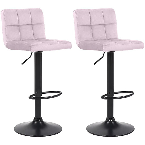 Non Lot de 2 tabourets de bar Feni velours