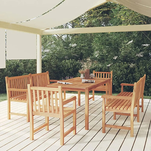 Salle à dîner de jardin 5 pcs,Table et chaise à manger Bois de teck massif -MN40408