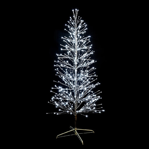 sapin spray - argent - 2.1 mètres - 600led - blanc - pétillant - festilight 40478-ap0