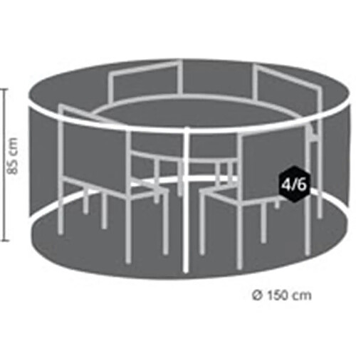 Perel Housse D'Extérieur Pour Ensemble De Jardin Rond - Ø 150 Cm