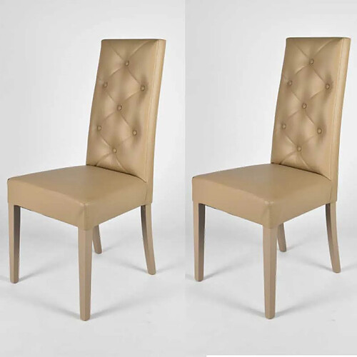 Dansmamaison Duo de chaises Taupe - SIENA