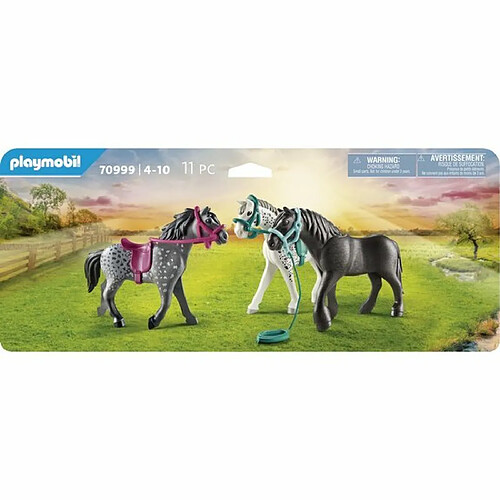 Playmobil® 3 chevaux : Frison, Knabstrupper et Andalo