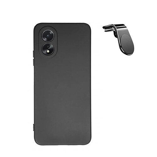 SUPPORT MAGNETIQUE K KIT KIT COFFÉRÉ VOYAGE + COUVERTURE DE SILICONE LIQUIDE Phonecare pour Oppo A38 4G - le noir