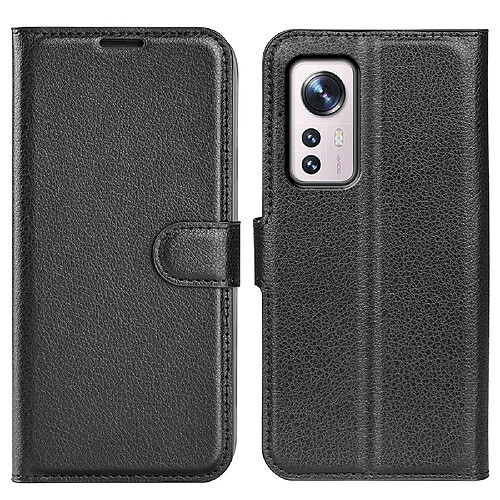 Etui en PU texture litchi noir pour votre Xiaomi 12/12X