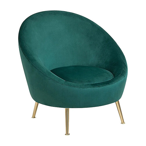 Beliani Fauteuil LANGA Velours Vert foncé