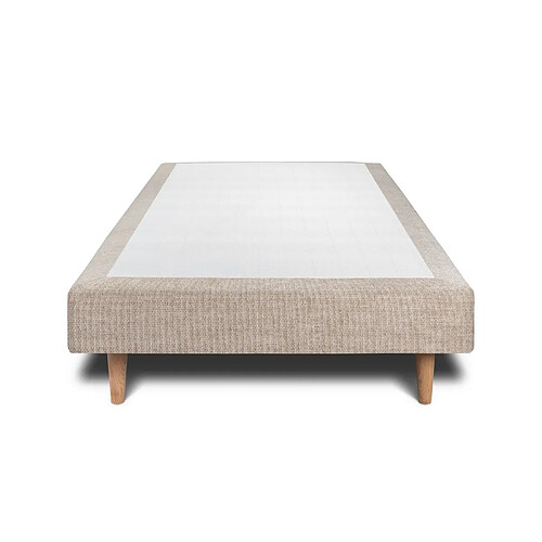 Sommeil de plomb Sommier Tapissier Tissu Beige brun 90x200 H29cm