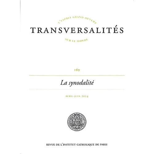 Transversalités, n° 169. La synodalité