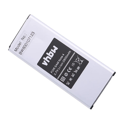 Batterie Li-Ion vhbw 2800mAh (3.85V) pour téléphone portable, Smartphone Samsung Galaxy Note 4. Remplace: EB-BN910BBE.