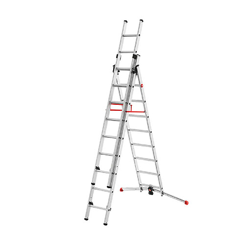 Echelle transformable pro 3 plans 3x9 échelons 6m60 en aluminium Hailo ProfiLot