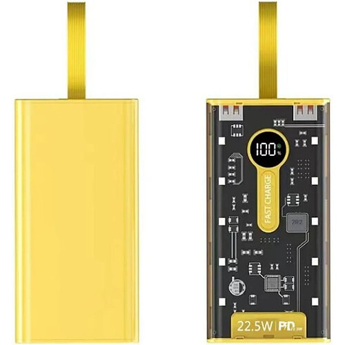 SANAG Batterie Externe Transparente Jaune À Charge Rapide 22,5 W, Powerbank 10 000 Mah