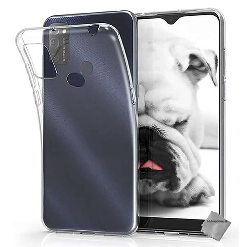 Htdmobiles Coque silicone gel fine pour Alcatel 1S (2021 / 3L (2021) + film ecran - TPU TRANSPARENT